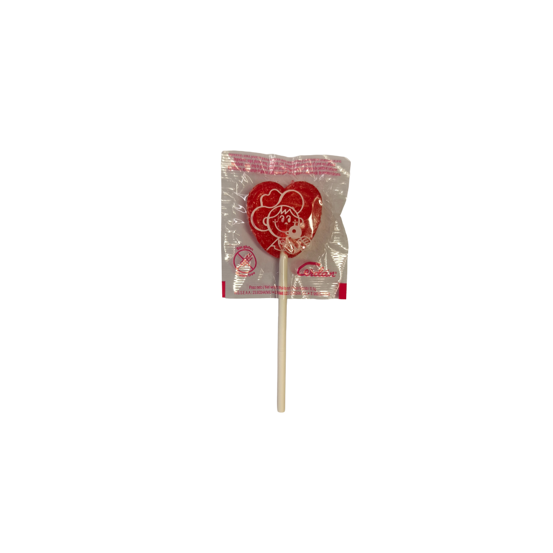 CERDAN CHERRY HEART LOLLIPOPS (PACK OF 5)