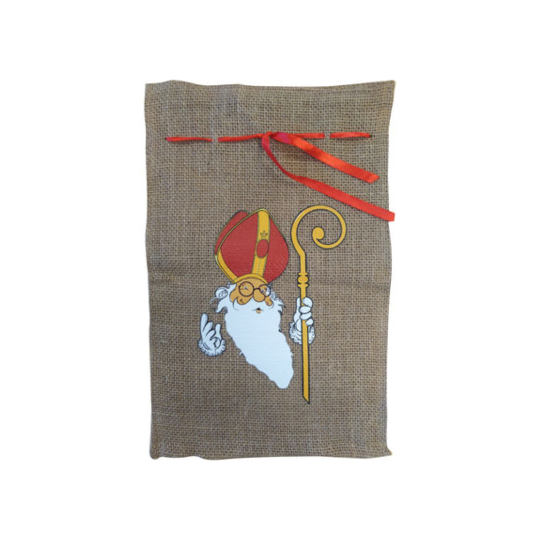 SAC EN JUTE REMPLI DE GOURMANDISES - SAINT NICOLAS