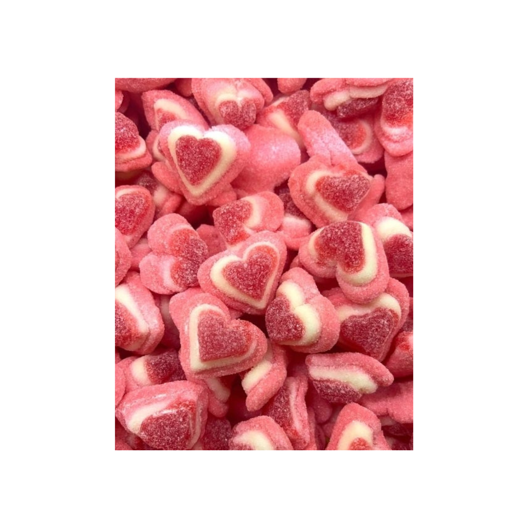 FINI COEURS TRICOLORES FRAISE SUCRÉS (100G)
