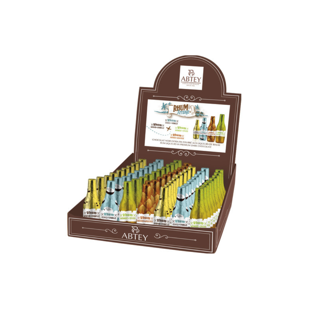 Flessen met pure chocolade en rum (set van 2)