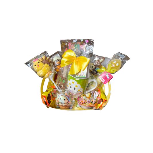 PANIER DE PÂQUES REMPLI DE GOURMANDISES - PÂQUES